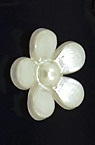 Перли за лепене цвете 11x2 мм цвят слонова кост -50 броя