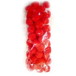 Red Pompoms / 20 mm - 50 pieces