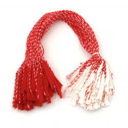 Red and White Silk Tassels - 100 pieces