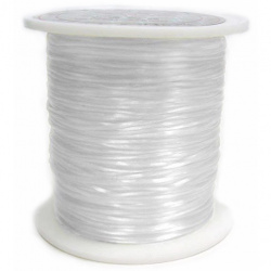 Elastic Fibre Wire, Dyed, 0.8 mm white ~9 meters