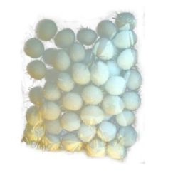 Pomponi  cu curcubeu șchiopătat 16 mm alb -50 bucăți