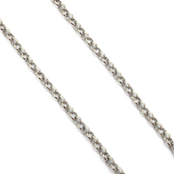 Metal Chain, Circles / 4x4x1 mm /  Silver Color - 1 meter