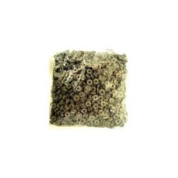 Leather washer bead 6x2 mm gray - 12.5 grams ~ 300 pieces