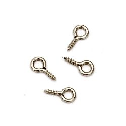 Ring with screw 10x5 mm hole 2.8 mm color silver -100 pieces