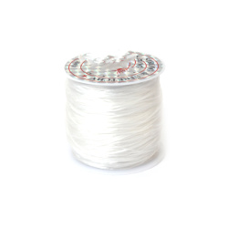 Silicone Elastic Cord, White Color, ~32 meters