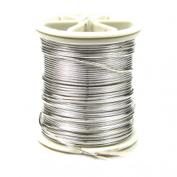  Jewellery Wire copper 0.8 mm pearl silver ~ 7 meters