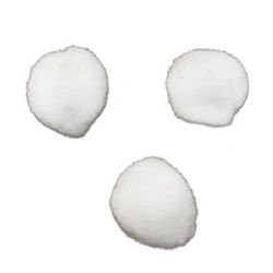 White Pompoms / 35 mm - 10 pieces