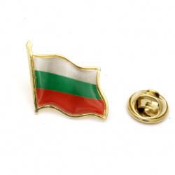 Значка Българско знаме трибагреник 20x20 мм -12 броя