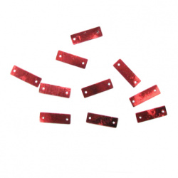 Sequins plate 20x7 mm two holes red -20 grams
