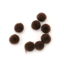 Pompoms 6 mm brown first quality -50 pieces