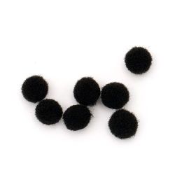 Pompoms 6 mm black first quality -50 pieces