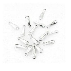 Iron Cord Ends, 10x15x3 mm two holes 15x3 mm color silver -50 pieces