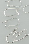 Teardrop Ear Wire Hooks / 18x9x0.5 mm / White - 50 pieces