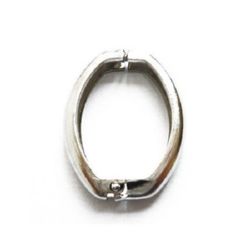 Metal Oval Clasp / 27x20 mm /  Silver - 2 pieces