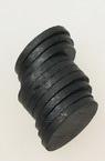 Black flat magnet, round 25x3 mm - 10 pieces