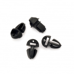Two Part Plastic Clasp / 25x13 mm, Hole: 8 mm / Black - 10 pieces