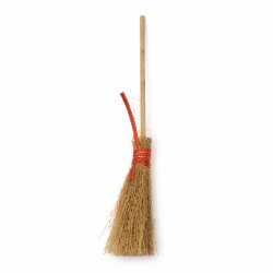 Broom with handle 18 cm with satin ribbon