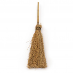 Natural Tiny Broom with Handle for Decoration and Craft Designs / 16 cm
