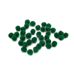Помпони 6 мм тъмно зелени първо качество -50 броя