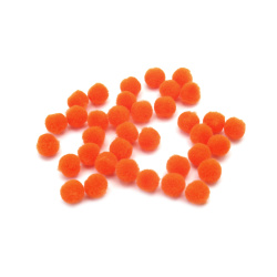Помпони 6 мм оранжеви първо качество -50 броя