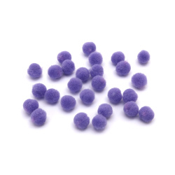 Extra Quality Pompoms / 6 mm /  Dark Purple - 50 pieces