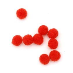 Pompoms 6 mm red first quality -50 pieces