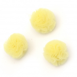 Tulle pompoms 20 mm yellow -10 pieces