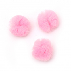Помпони тюл 20 мм цвят розов -10 броя