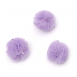 Tulle pompoms 20 mm color purple -10 pieces