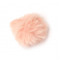 Faux Fur Pom Pom Balls for Fashion Accessories / 55 mm / Pink - 2 pieces
