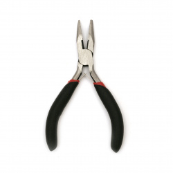 Flat Nose Pliers with Wire Cutter for Jewelry Making / Rubber Handle / 125 mm