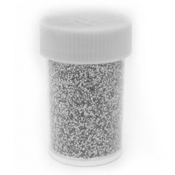 Jar of Glitter Powder for Decoration silver  -7 ± 9 grams