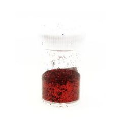 Jar of Glitter Powder for Decoration Red -7 ± 9 grams