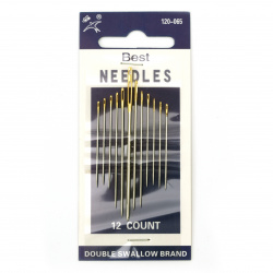 Needles with gold ear 36 ~ 64x0.5 ~ 1.5 mm -12 pieces