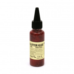 Glitter Glue Non-Toxic Decoration DIY 70 ml color red
