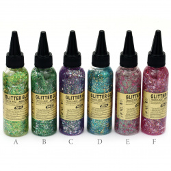 Glitter Glue Non-Toxic Decoration DIY 70 ml assorted rainbow colors