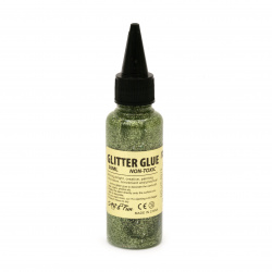 Glitter Glue Non-Toxic Decoration DIY, 50 ml, color Light Green, 50 ml