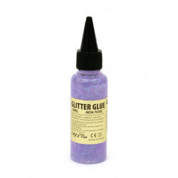 Κόλλα glitter με σχέδια μωβ ολογραφικό 50 ml