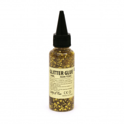 Glitter Glue with Hexagons and Dots for DIY arts and crafts, Gold color 50 ml