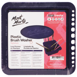 Θήκη για οργάνωση πινέλων Mont Marte Plastic Brush Washer Twin Compartment Square