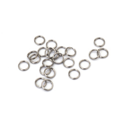 Double Coil Jump Ring Stainless Steel 8x0.8 mm, Silver Color - 100 pcs