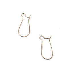 Stainless Steel Earring End Cap 21x10x0.5 mm, Silver Color - 20 pcs