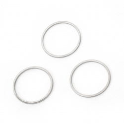 STEEL Hoops for Jewelry and Craft / 18x1 mm / Silver - 10 pieces