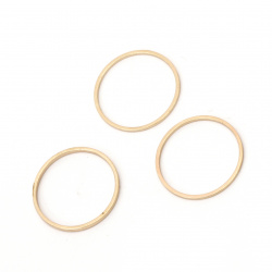 Steel ring, 20x1 mm, uncut, gold color - 10 pieces