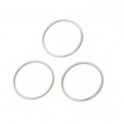 STEEL O-Rings for DIY Macrame, Jewelry, Key-chains etc / 25x1 mm / Silver - 10 pieces