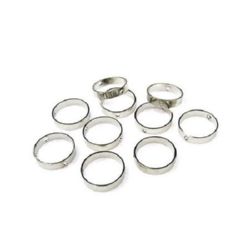 Inel metalic 10x2 mm culoare argintiu -10 bucăți