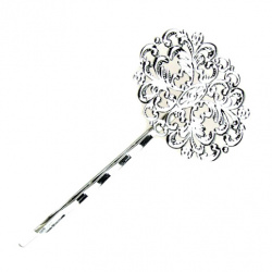 Base for hairpin metal 64x31.5 mm color silver