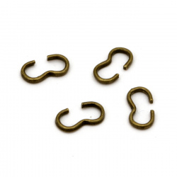 Double Folding Tip for Chain /  8x4x2 mm / Antique Bronze - 50 pieces