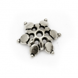 Καπελάκια χάντρας 12x3 mm τρύπα 1,5 mm μεταλλικά, ασημί -20 τεμάχια