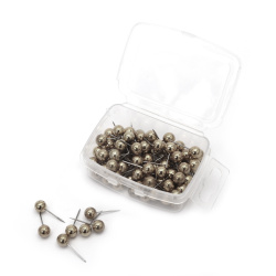 Push Pins for Cork Board, Silver, 17x6 mm - 100 pieces